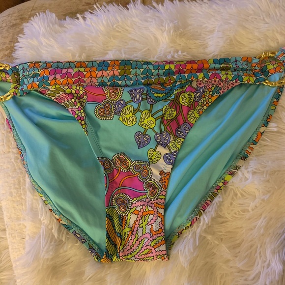 Trina Turk side buckle hipster multi bikini bottom - Picture 5 of 11